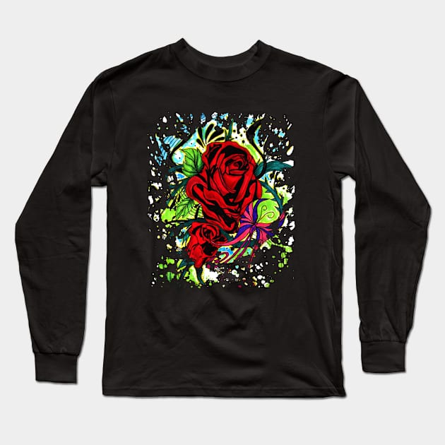 Rose Long Sleeve T-Shirt by adamzworld